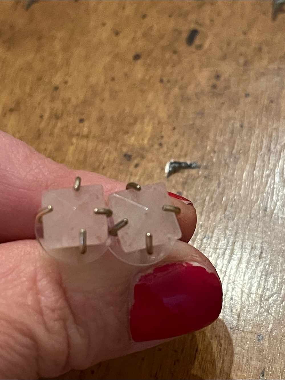 Rose Quartz stud earrings